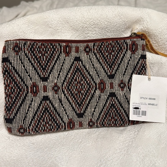 Handmade Macchia Di Ruggine Hand Beaded Clutch Ethnic Aztec Design Pouch Bag NWT - Picture 3 of 4